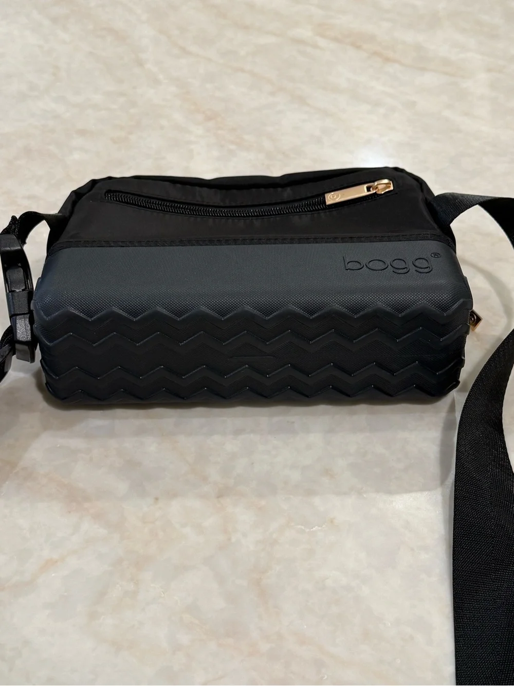 BOGG BAG Black Crossbody with Textured Base